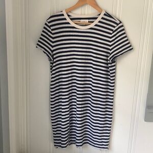 Blue and white stripped dress